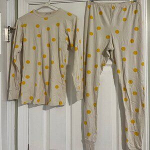 100% Organic Cotton Mabo Clothier Yellow Polka Dot Pajamas